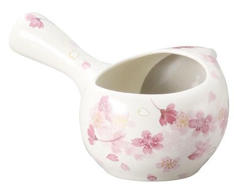 ふたなし急須(白桜柄)