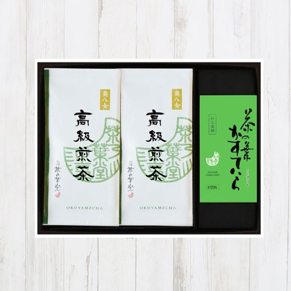 高級煎茶と茶の葉かすていら詰合せ