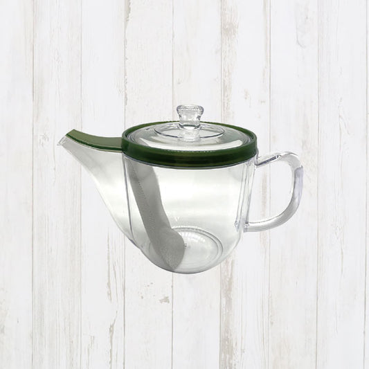 割れない透明急須(大) 緑