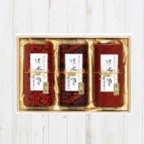 極上煎茶・玉露詰合せ<鎌倉彫風和紙缶・木箱入> T-03