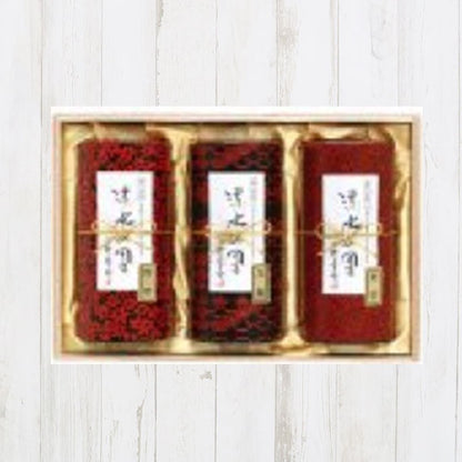 極上煎茶・玉露詰合せ<鎌倉彫風和紙缶・木箱入> T-03